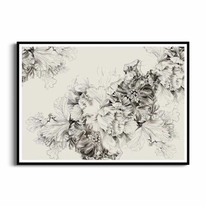 Plakat - Szkic kwiatowej kompozycji 3d na jasnym tle