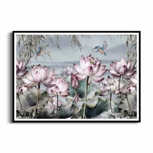 Plakat - Kwiaty lotosu na wodzie