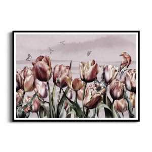 Plakat - Wiosenne czerwone tulipany