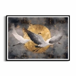 Plakat - Phoenix lecący nad złotym księżycem