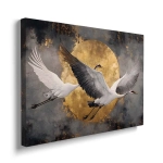 Obraz na płótnie - Phoenix lecący nad złotym księżycem