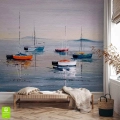 fototapeta-kolorowe-lodki-i-spokojne-morze-wnetrze1.webp