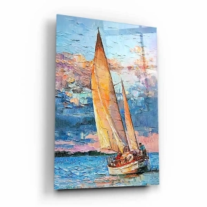 Obraz na szkle akrylowym - Jacht żaglowy na morzu
