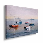 Obraz na płótnie - Kolorowe łódki i spokojne morze