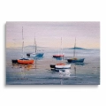 obraz-na-plotnie-kolorowe-lodki-i-spokojne-morze-przod.webp
