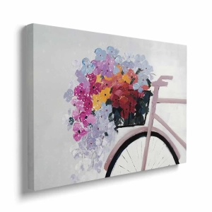 Obraz na płótnie - Rower pełen kwiatów