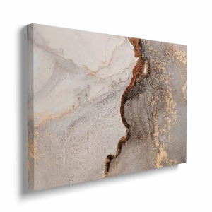 Obraz na płótnie „Fantazyjna Linia” – abstrakcyjna kompozycja w beżach i brązach do salonu, sypialni lub biura