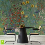Fototapeta na wymiar - Gustav Klimt - Wiejski ogród ze słonecznikami - Reprodukcja - unikatowa tapeta na ścianę