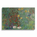 obraz-na-szkle-akrylowym-gustav-klimt-wiejski-ogrod-ze-slonecznikami-przod.webp