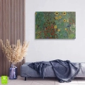 obraz-szklo-gustav-klimt-wiejski-ogrod-ze-slonecznikami-wnetrze.webp