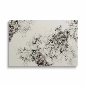 Obraz na szkle - Szkic kwiatowej kompozycji 3d na jasnym tle