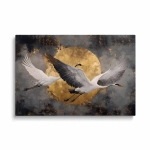 Obraz na szkle - Phoenix lecący nad złotym księżycem