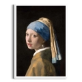 Plakat - Dziewczyna z perłą - Johannes Vermeer  biała ramka