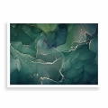 Plakat Zielone abstrakcyjne fale bez ramki