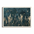 plakat-drewniana-ramka-zlote-trzciny-i-ptaki-przod.webp