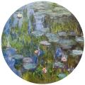 Fototapeta-okragla- claude-monet-lilie-wodne.webp