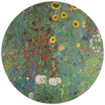 Fototapeta okrągła - Gustav Klimt - Wiejski ogród ze słonecznikami