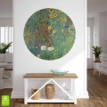 fototapeta-okragla-gustav-klimt-wiejski-ogrod-ze-slonecznikami-wnetrze.webp