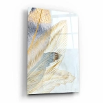 Obraz na szkle akrylowym - Duże lśniące pióra I