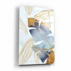 Obraz na szkle akrylowym - Duże lśniące pióra II