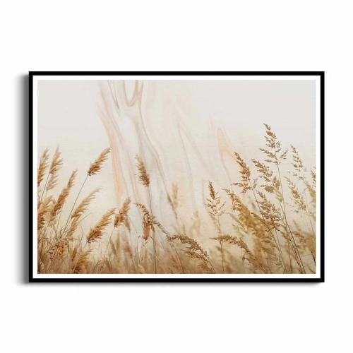 plakat-czarna-ramka-przod-kloski-zlotej-trawy-na-polu.webp
